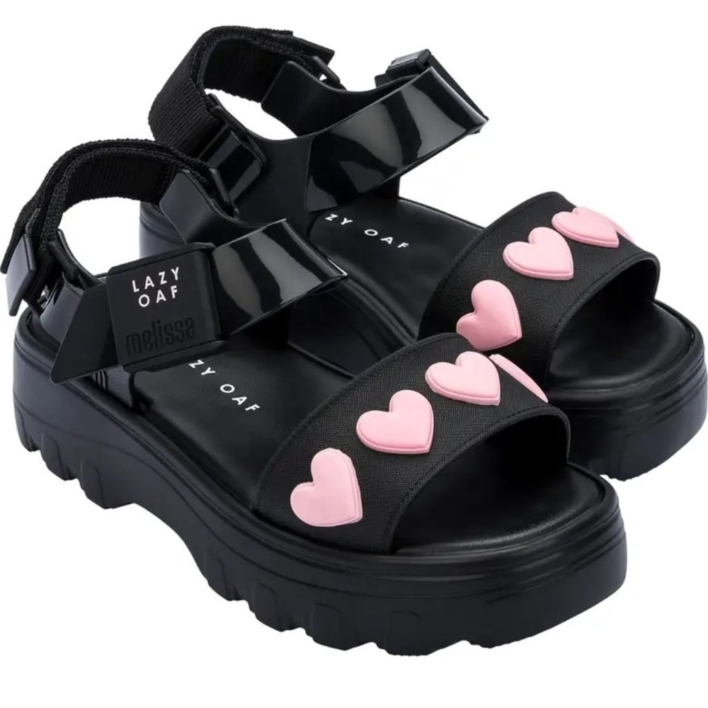 Lazy Oaf | Melissa Kick Off Sandals | Hearts | SIZE 8